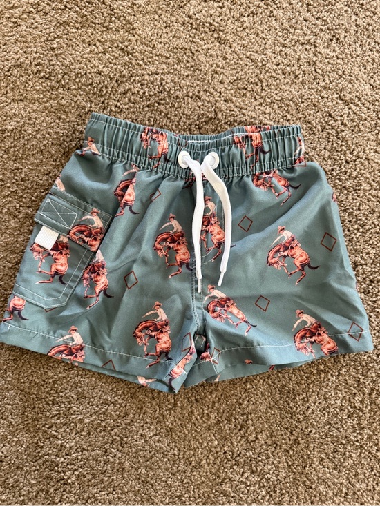 Other - Western Print Swim Shorts with Drawstring